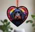 Cockapoo Black Stained Glass Effect Heart Suncatcher